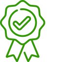 Badge icon representing certified lawn care service business
